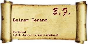 Beiner Ferenc névjegykártya